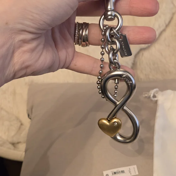Coach | The Summer I Turned Pretty | Infinity Silver and Gold Keychain Bag Charm - Picture 3 of 16